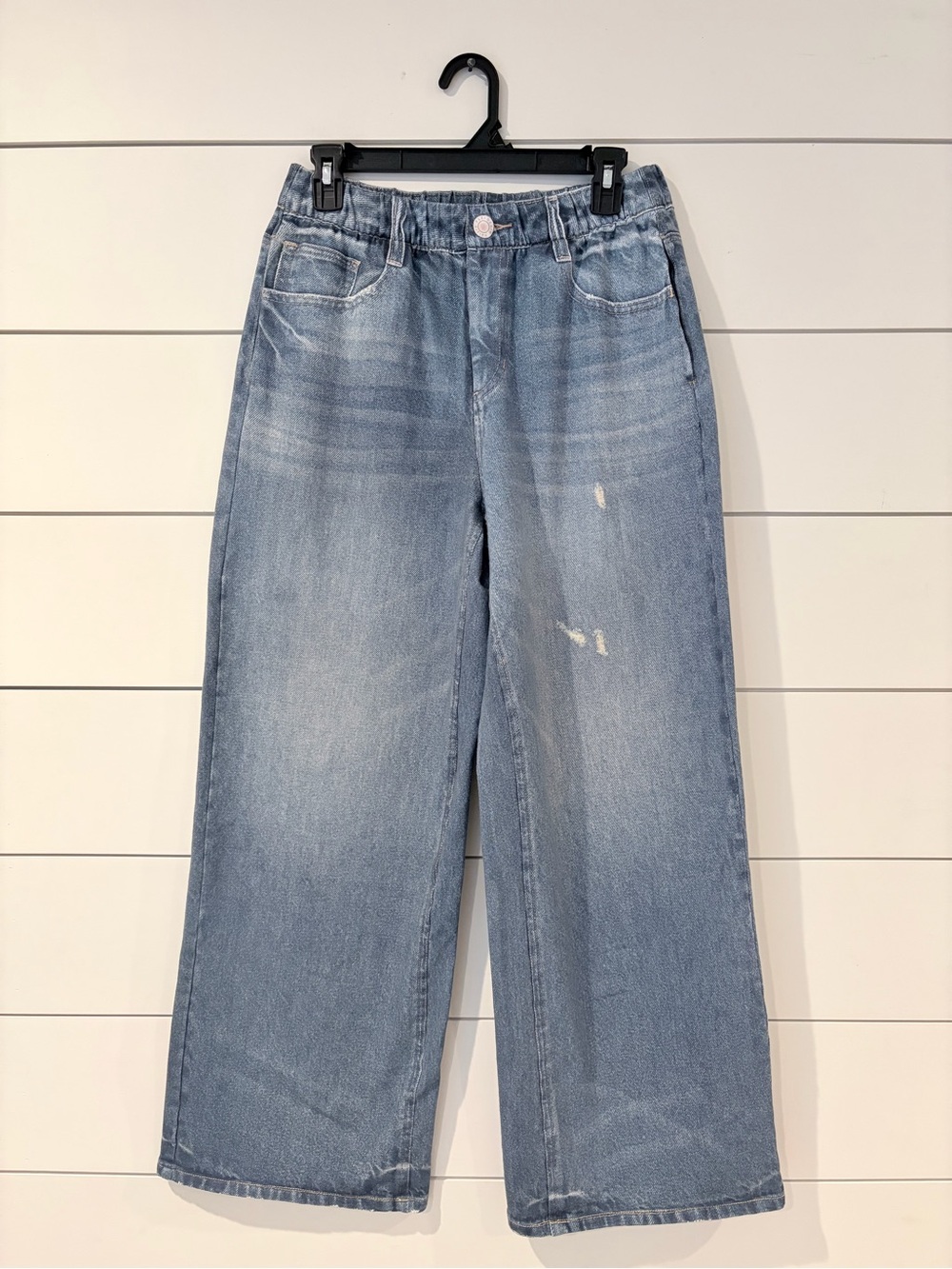 Halara Wide Leg Jeans M Light Wash Distressed Y2K Baggy Dadcore Stretch